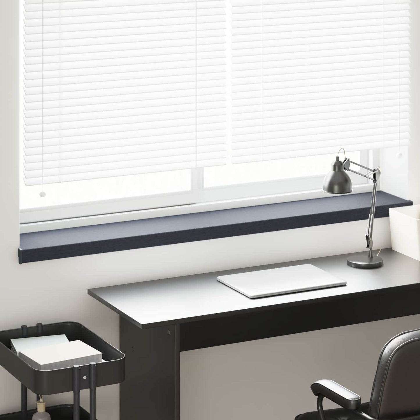 Vindueskarm Anthracit med træstruktur 120 x 20 x 4,5 cm PVC
