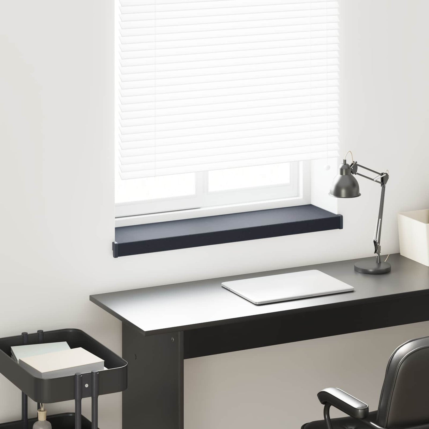 Vindueskarm Anthracit med træstruktur 80 x 25 x 4,5 cm PVC