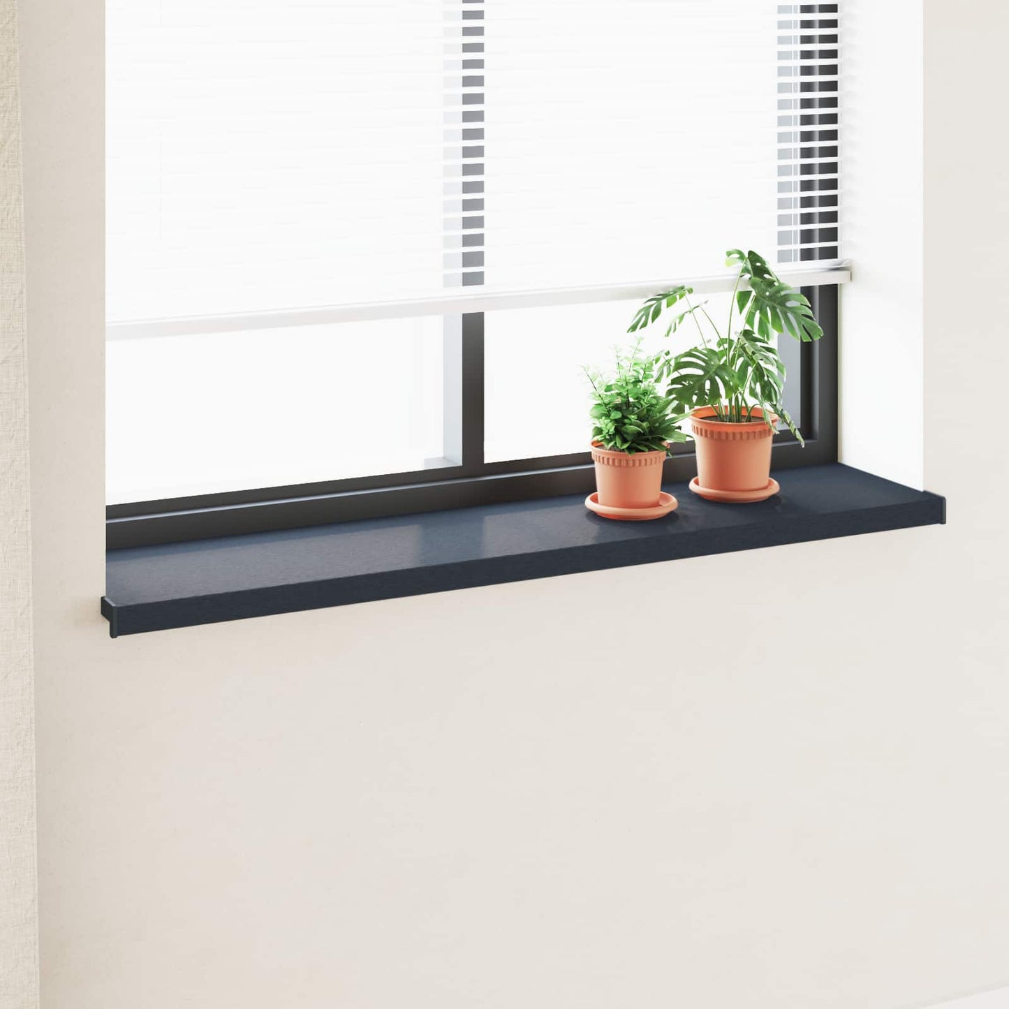 Vindueskarm Anthracit med træstruktur 120 x 30 x 4,5 cm PVC