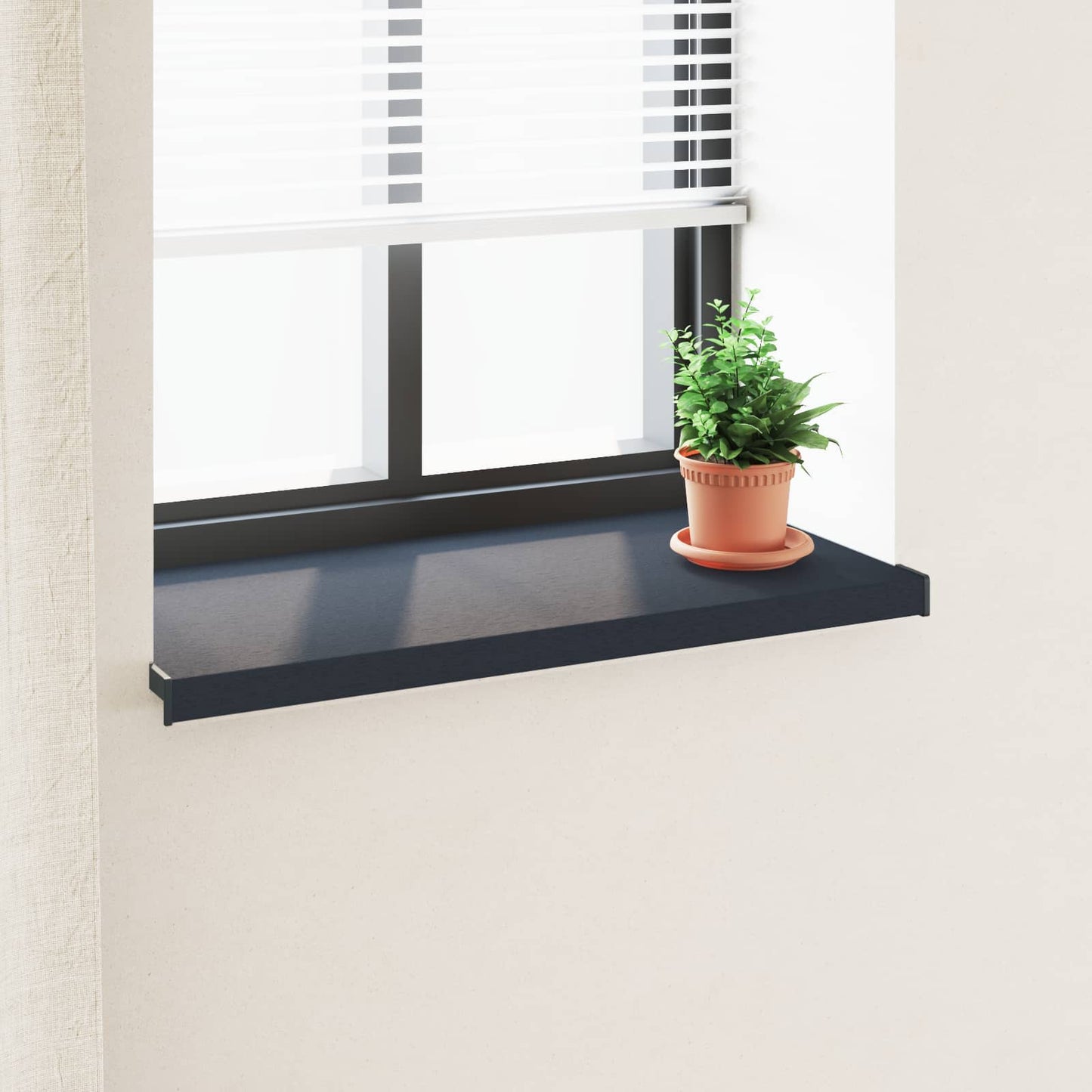 Vindueskarm Anthracit med træstruktur 60 x 40 x 4,5 cm PVC