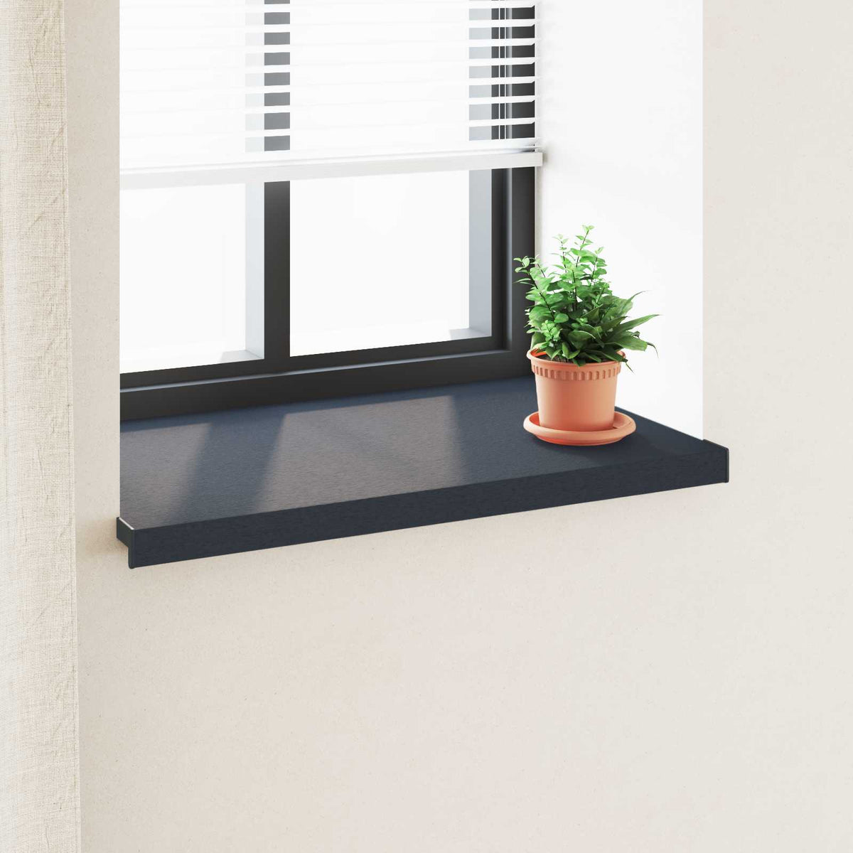 Vindueskarm Anthracit med træstruktur 80 x 50 x 4,5 cm PVC