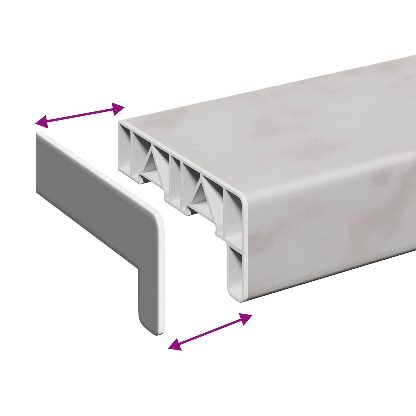 Vindueskarm Marmor tekstur 160 x 10 x 4,5 cm PVC