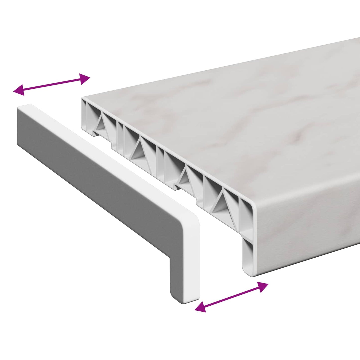 Vindueskarm Marmor tekstur 120 x 25 x 4,5 cm PVC