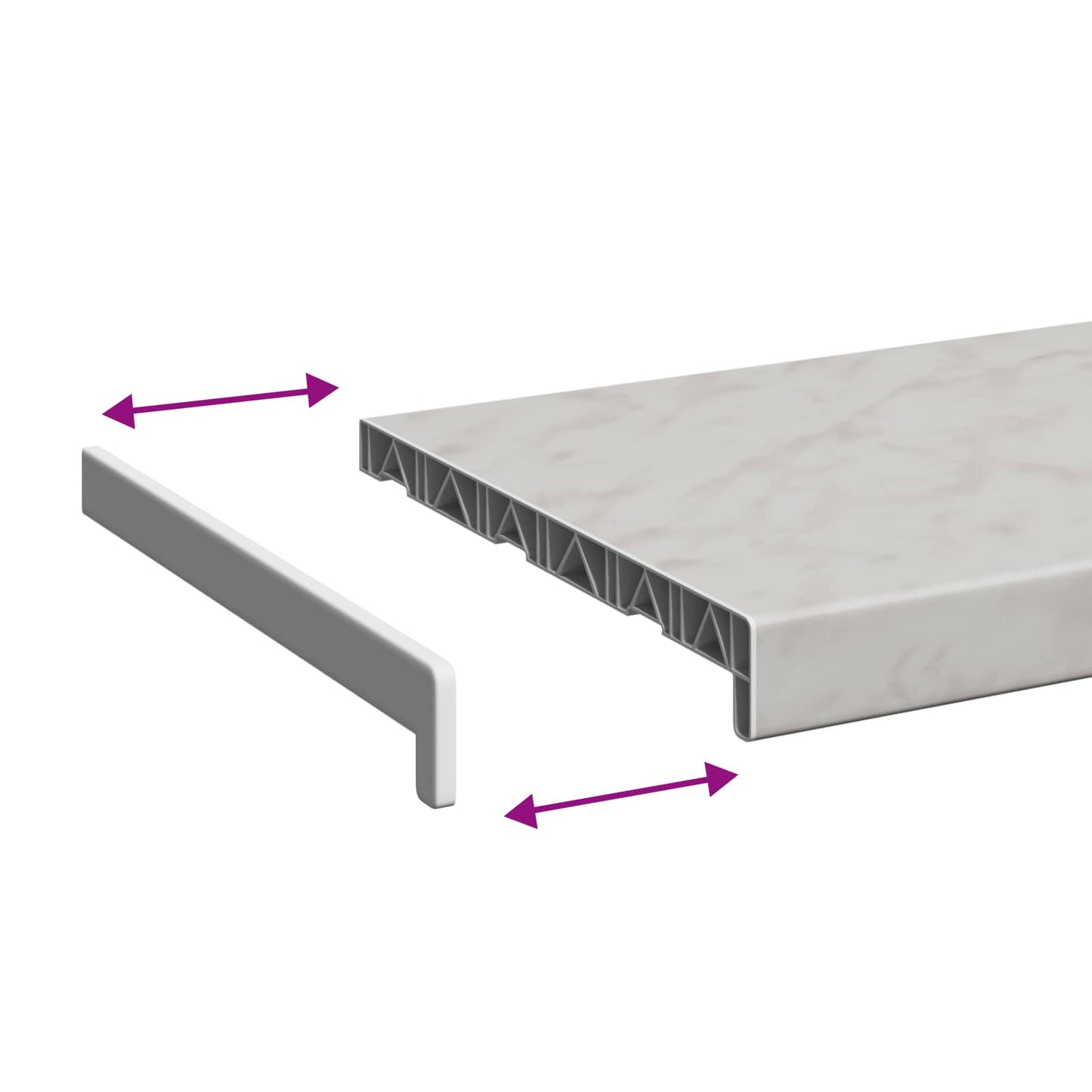 Vindueskarm Marmor tekstur 60 x 30 x 4,5 cm PVC