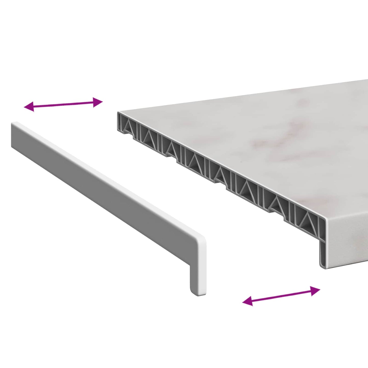Vindueskarm Marmor tekstur 80 x 40 x 4,5 cm PVC
