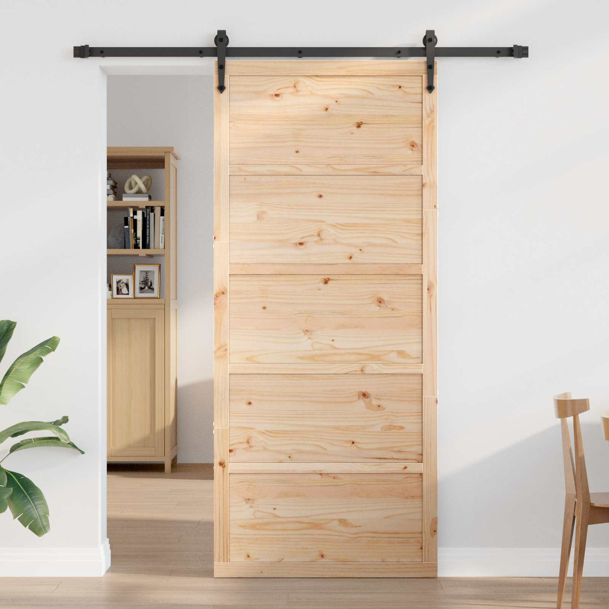 Ladedør 100 x 2,5 x 208 cm Massivt fyrretræ Naturfarvet