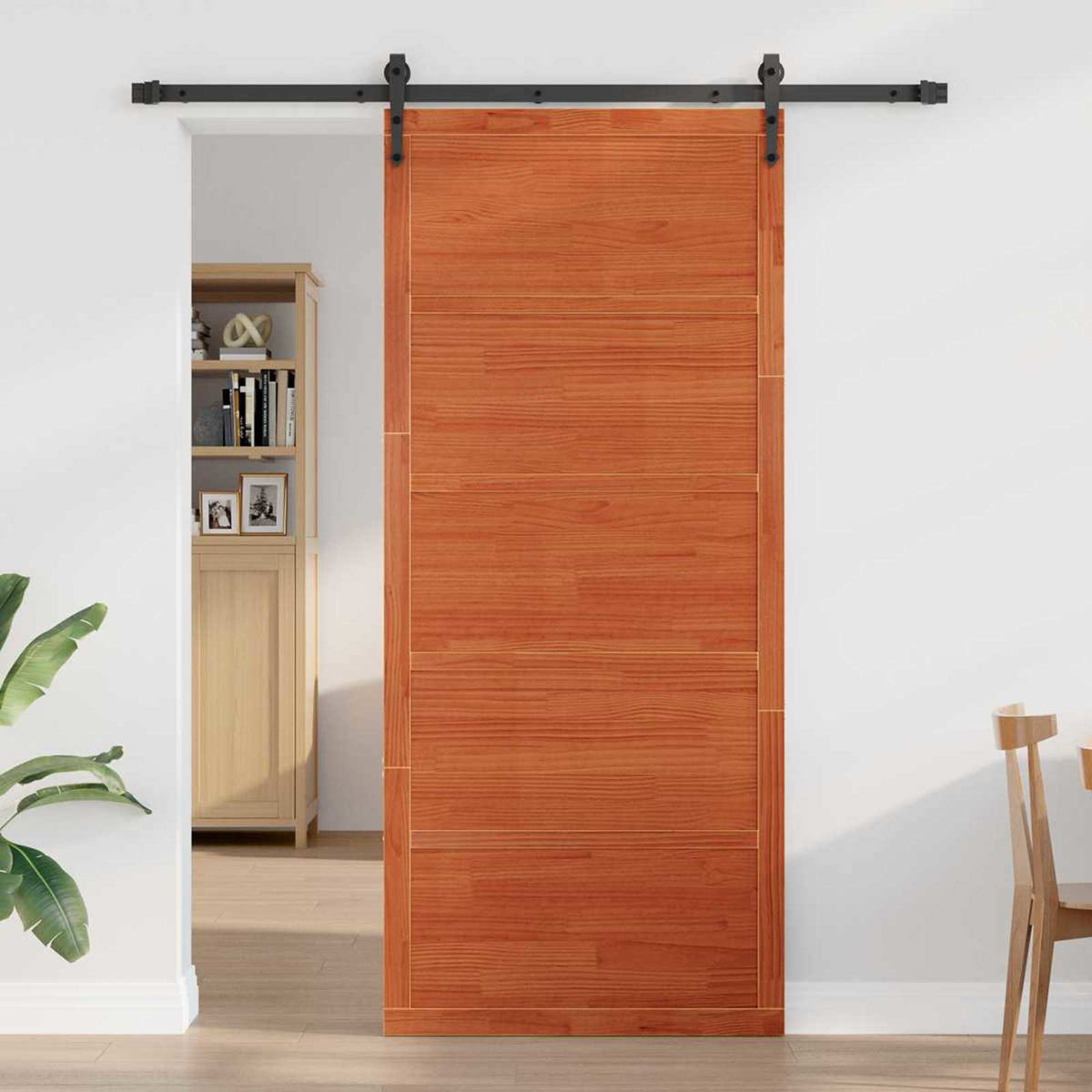 Ladedør 80 x 2,5 x 208 cm Massivt fyrretræ Voksbrun