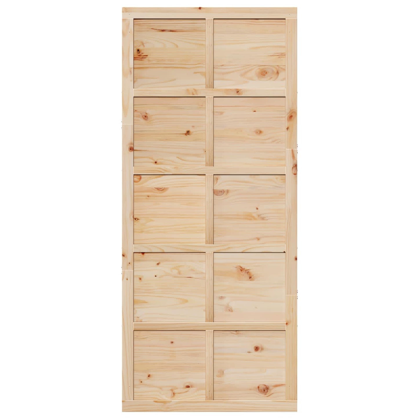 Ladedør 100 x 2,5 x 208 cm Massivt fyrretræ Naturfarvet