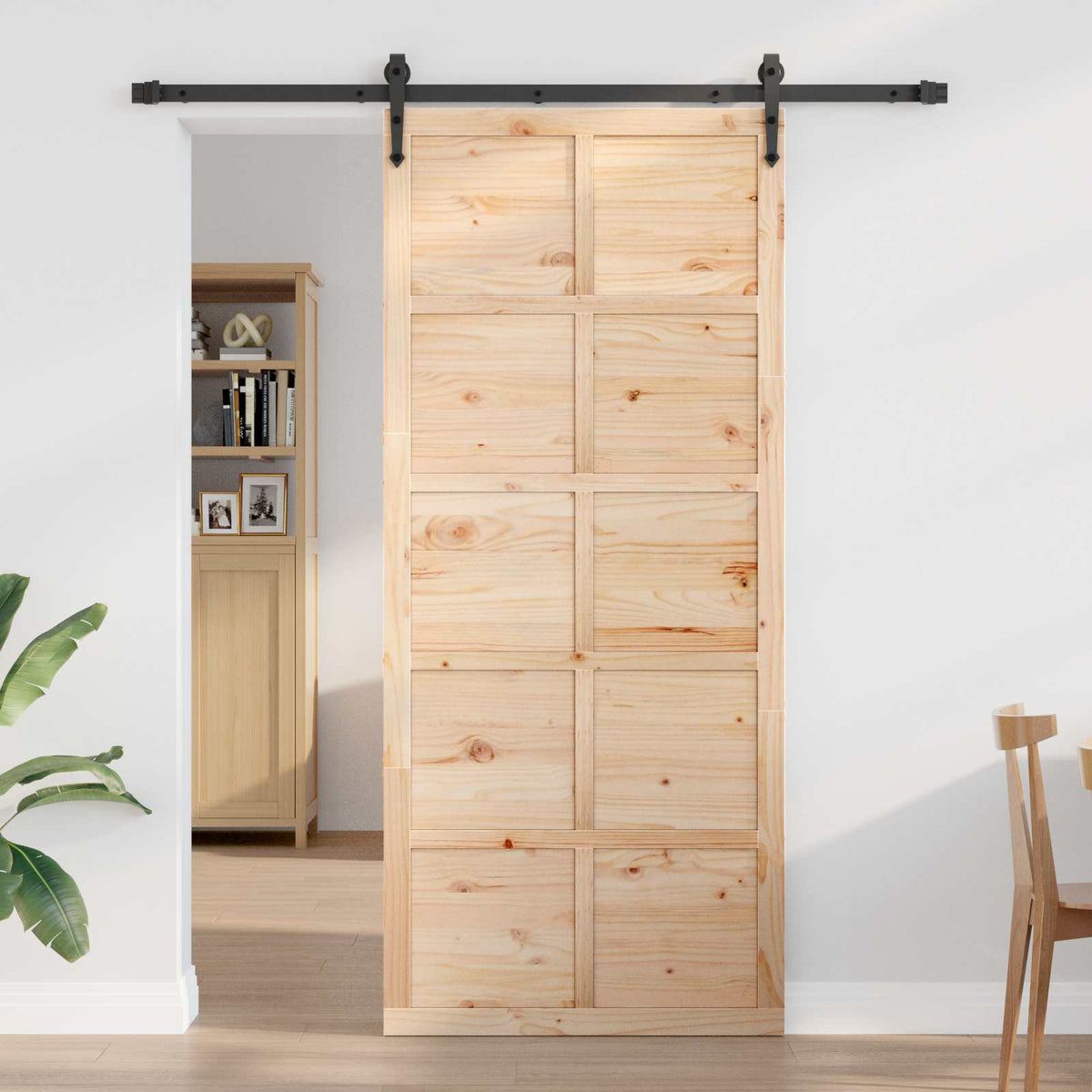 Ladedør 90 x 2,5 x 208 cm Massivt fyrretræ Naturfarvet