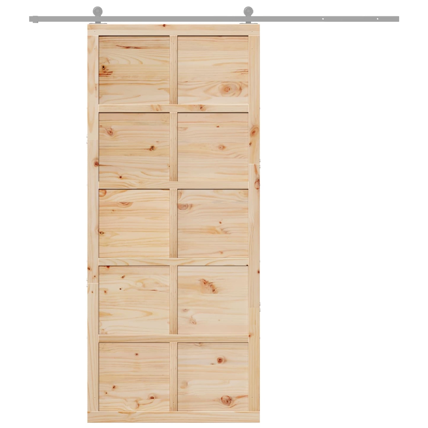 Ladedør 90 x 2,5 x 208 cm Massivt fyrretræ Naturfarvet