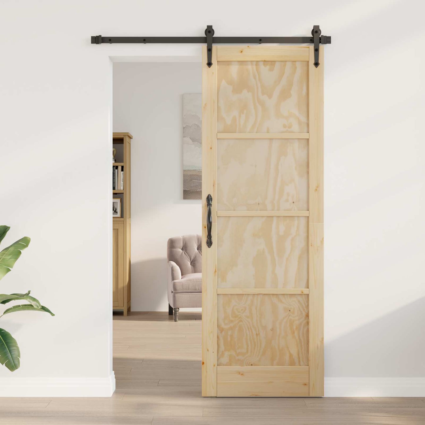 Indvendig Dør 73,5 x 211 cm Krydsfinér Naturfarvet