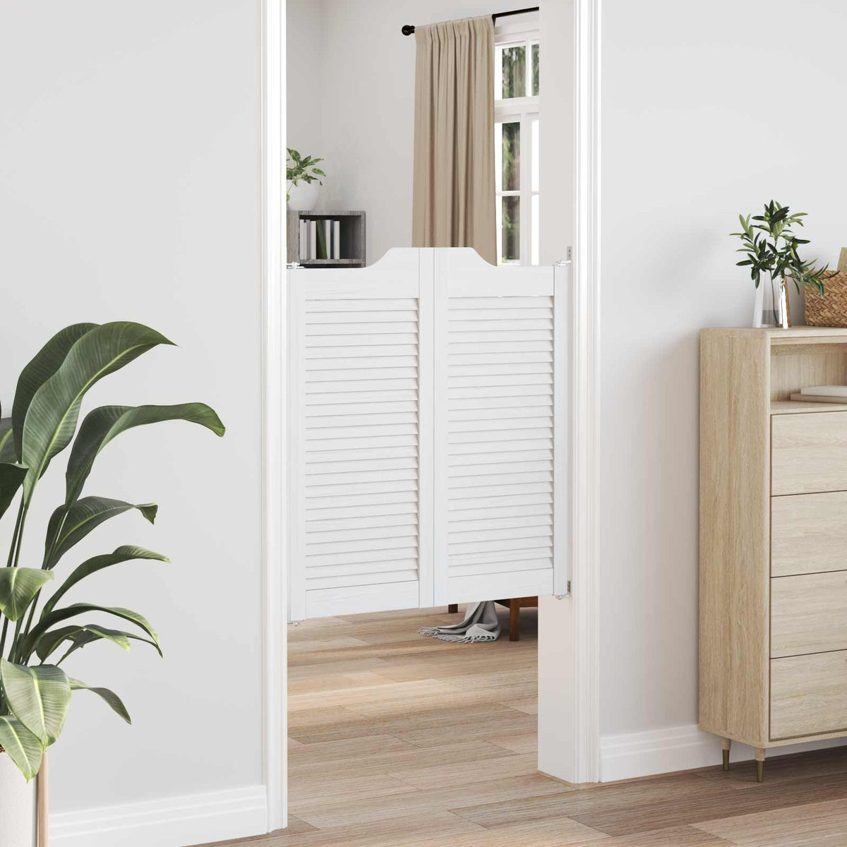 Svingdøre 2 stk. 90 x 40 cm Massivt fyrretræ Hvid