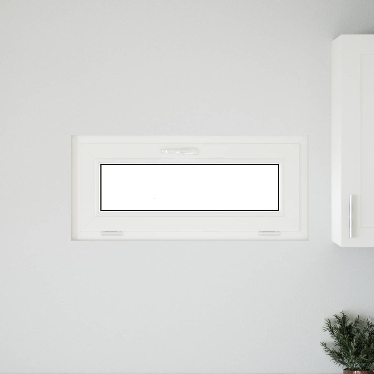 Kældervindue RISOR 90 x 40 cm PVC og klart, almindeligt glas