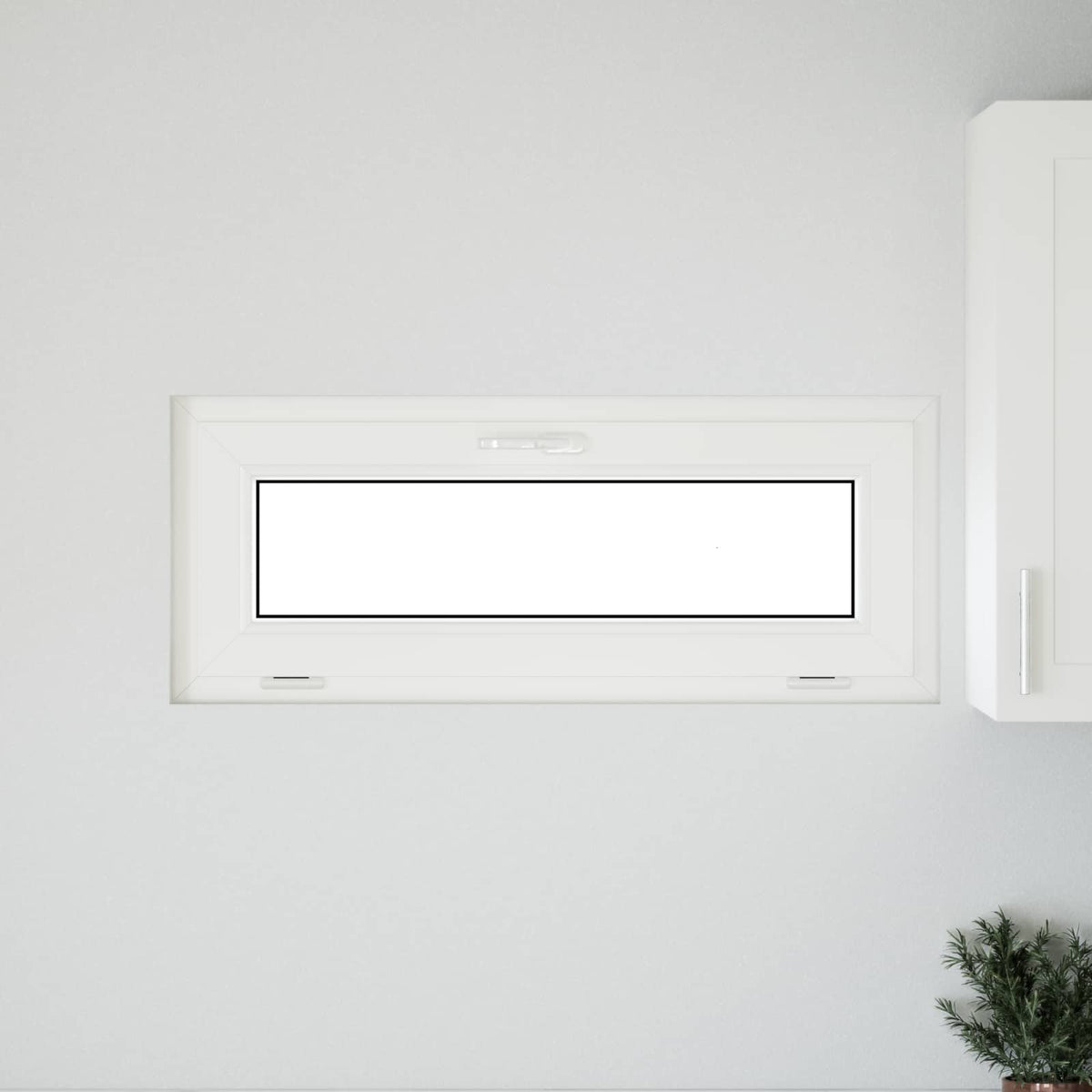 Kældervindue RISOR 110 x 40 cm PVC og klart, almindeligt glas