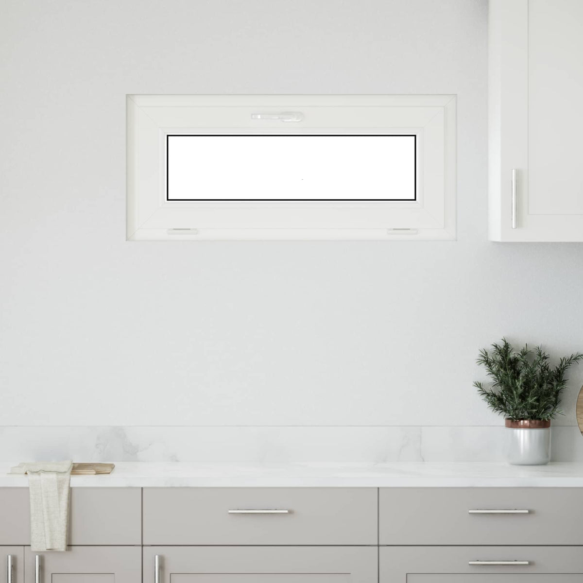 Kældervindue RISOR 90 x 40 cm PVC og klart, almindeligt glas