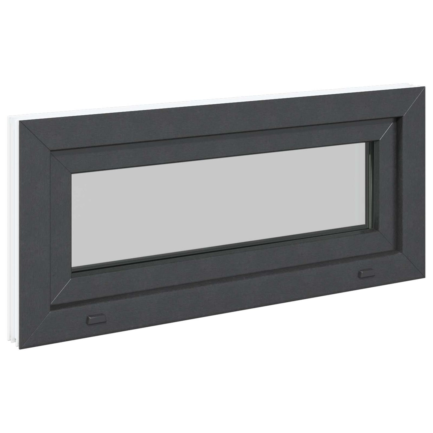 Kældervindue RISOR 90 x 40 cm PVC og klart, almindeligt glas