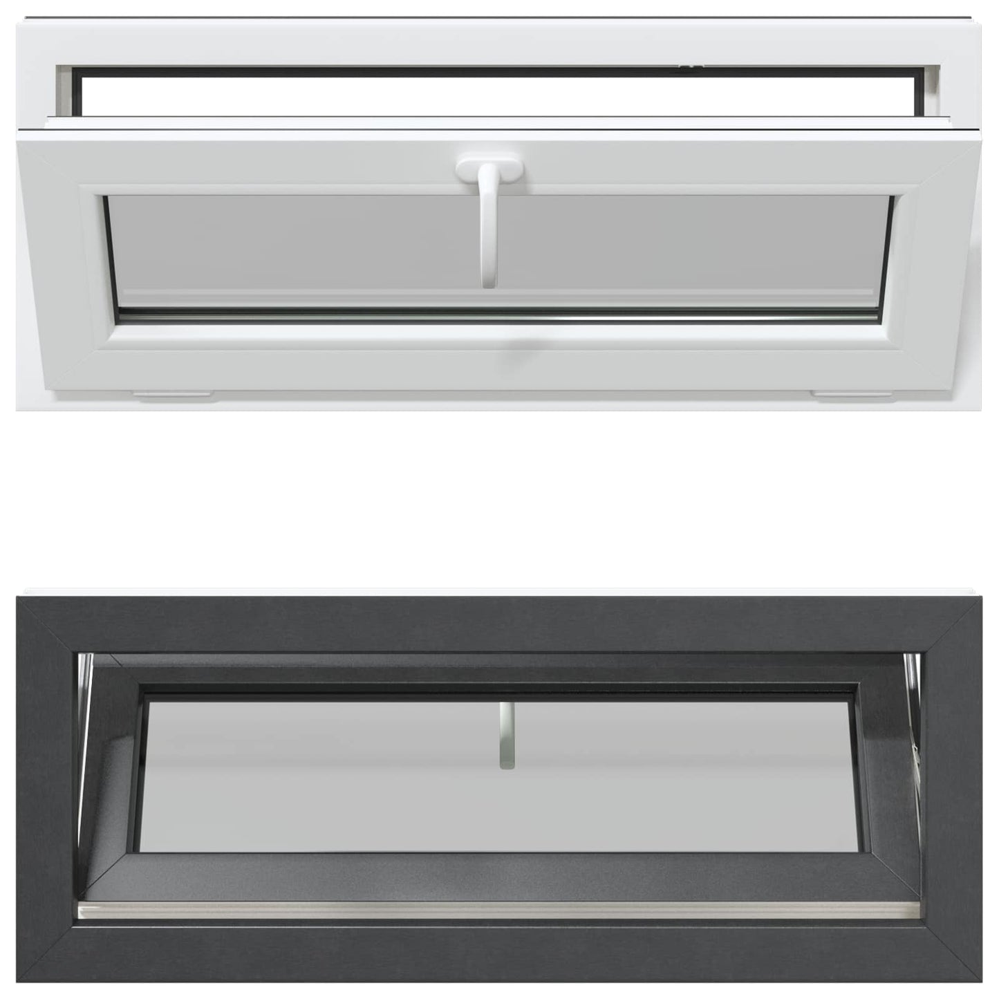 Kældervindue RISOR 100 x 40 cm PVC og klart, almindeligt glas