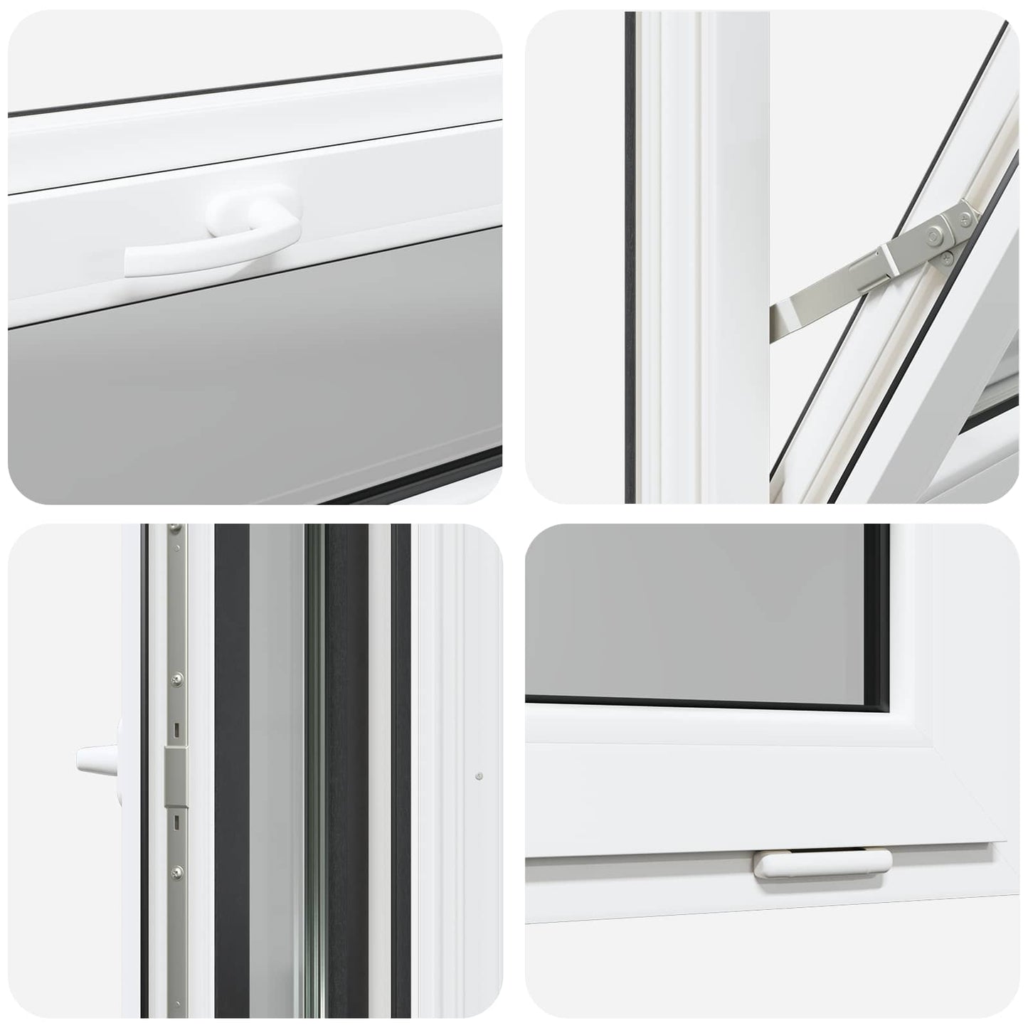 Kældervindue RISOR 110 x 40 cm PVC og klart, almindeligt glas