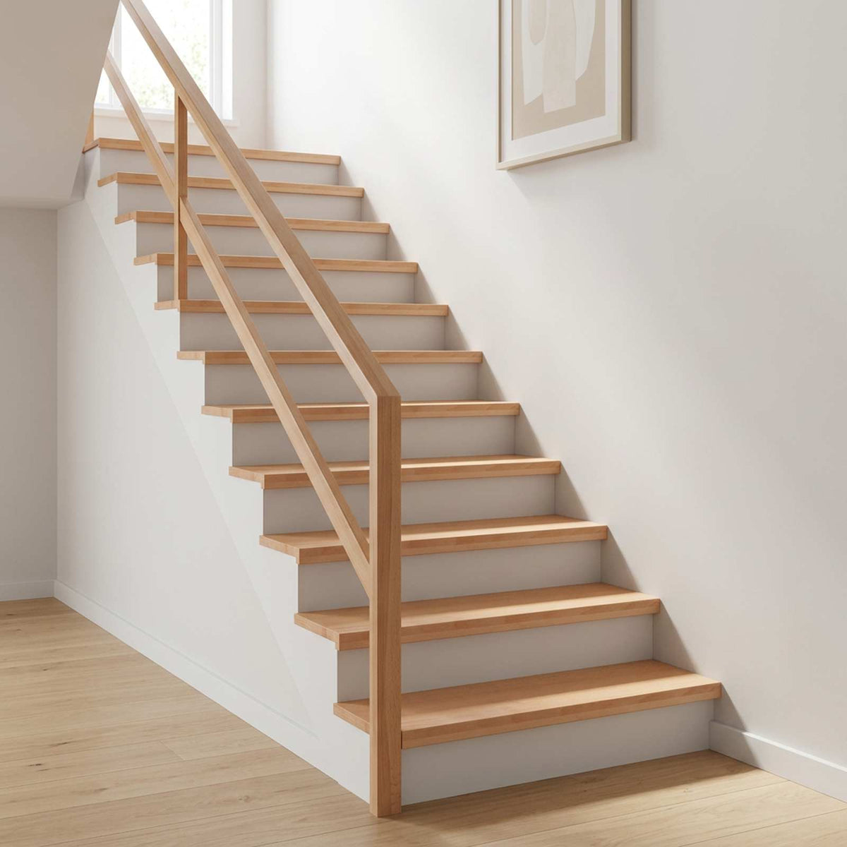 Trappetrin 2 stk. 120 x 30 x 2 cm Naturfarvet Solid bøg