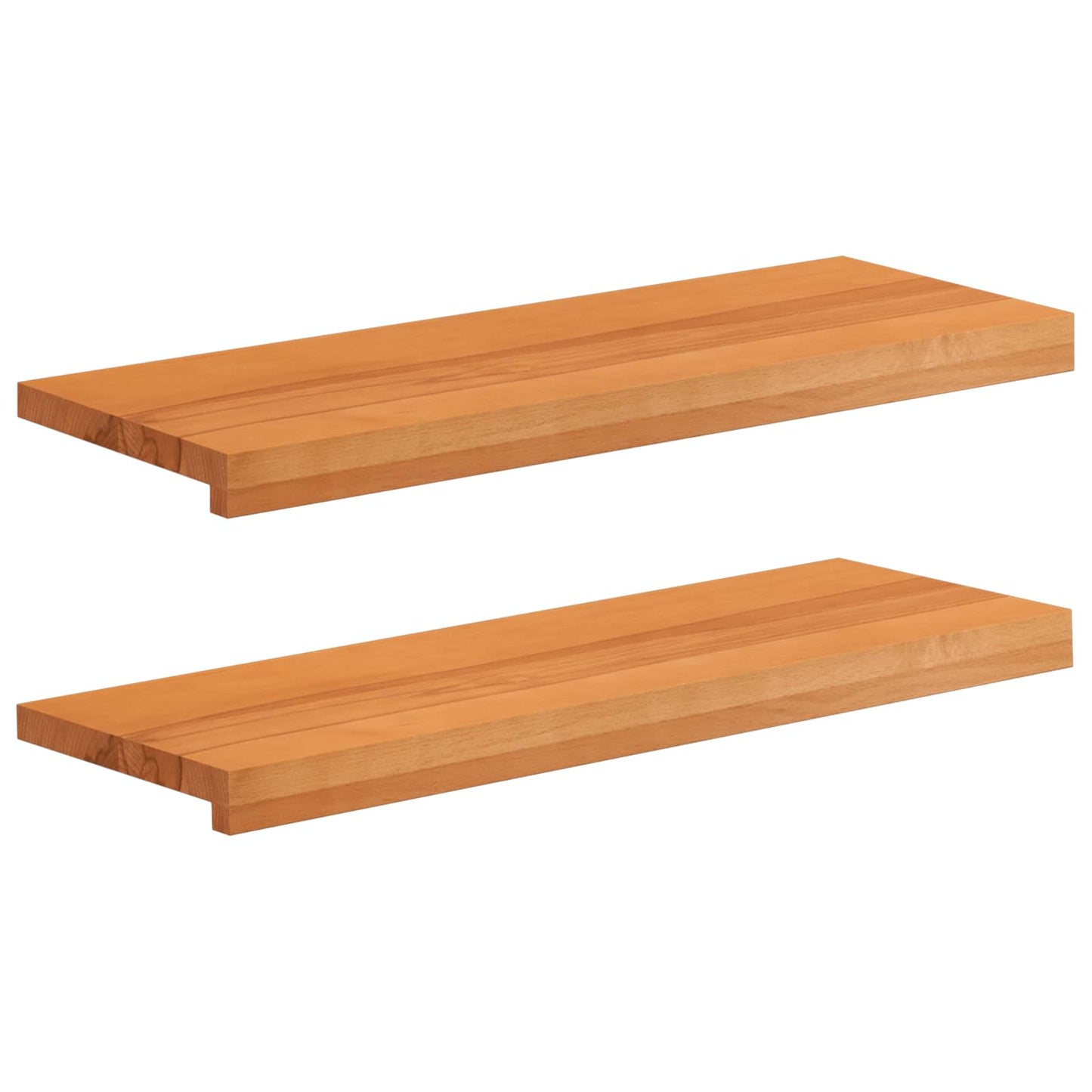 Trappetrin 2 stk. 80 x 25 x 2 cm Lys Brun Solid bøg