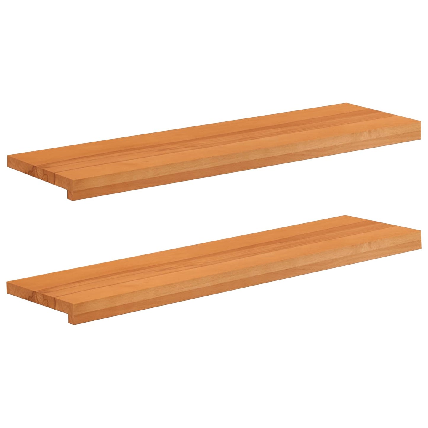 Trappetrin 2 stk. 100 x 30 x 2 cm Lys Brun Solid bøg