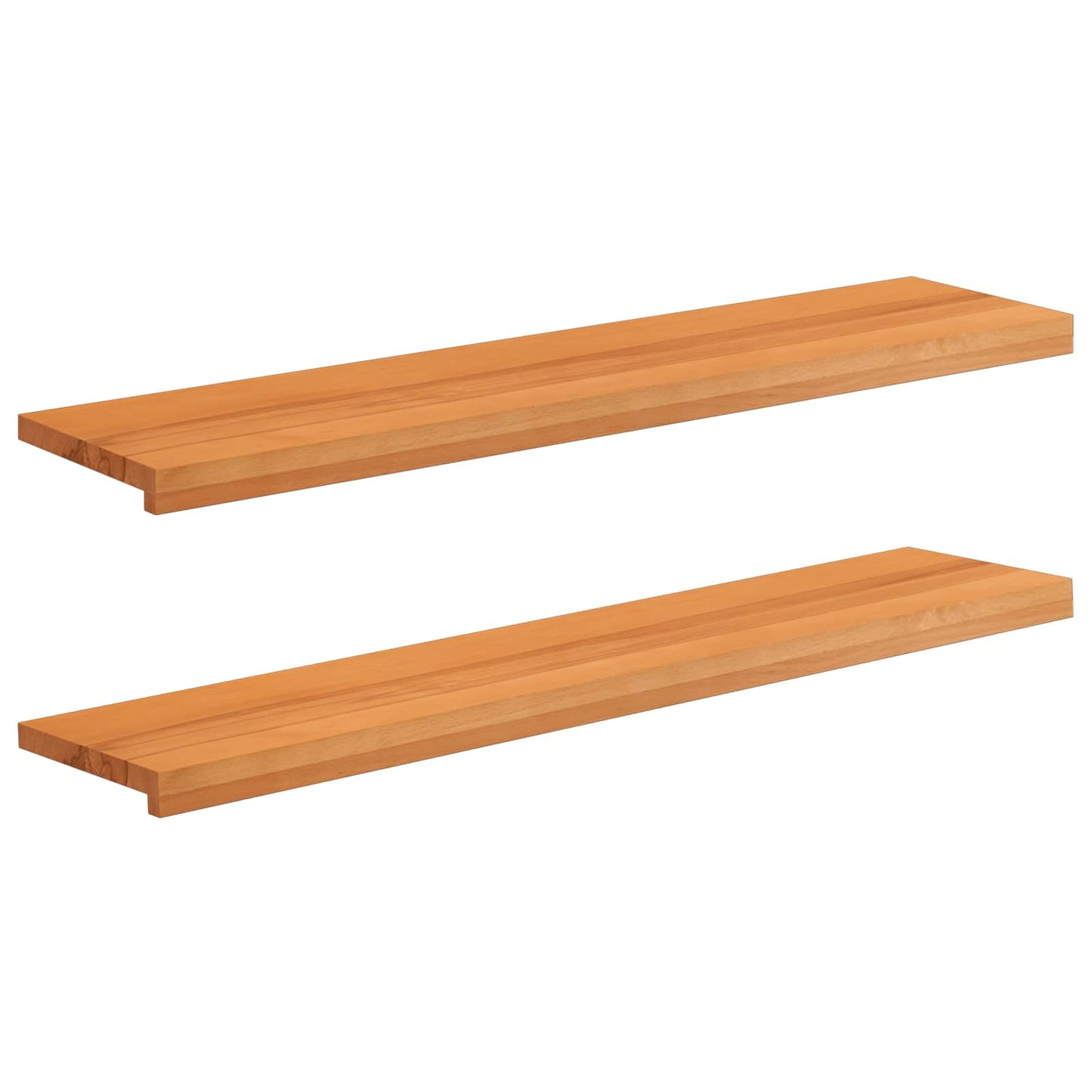 Trappetrin 2 stk. 120 x 30 x 2 cm Lys Brun Solid bøg