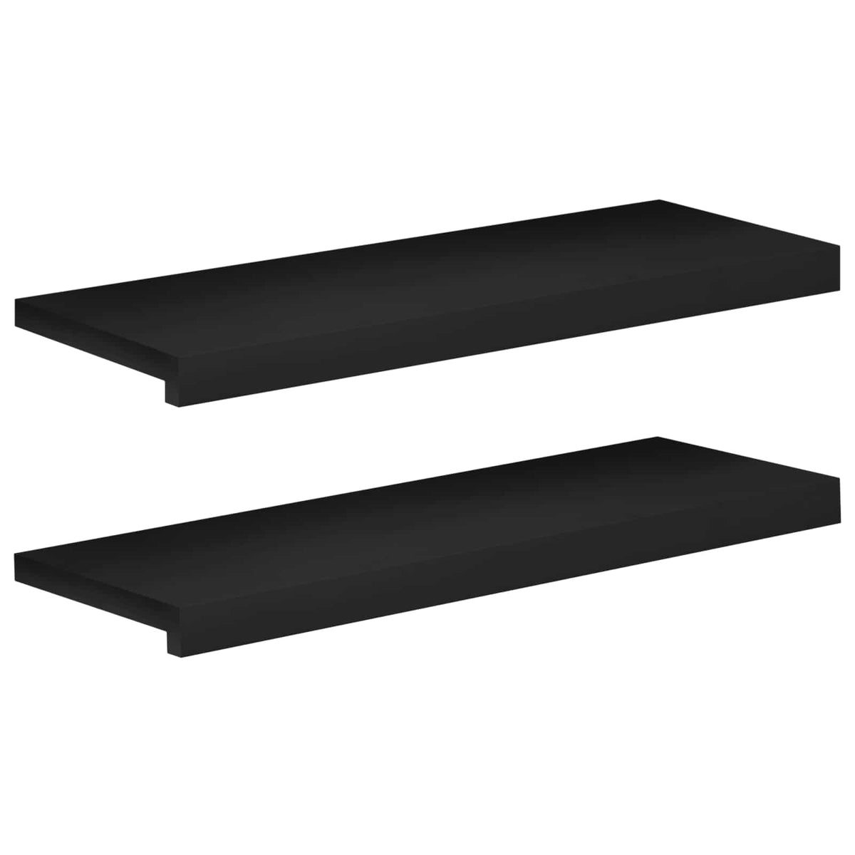 Trappetrin 2 stk. 80 x 25 x 2 cm Sort Solid bøg