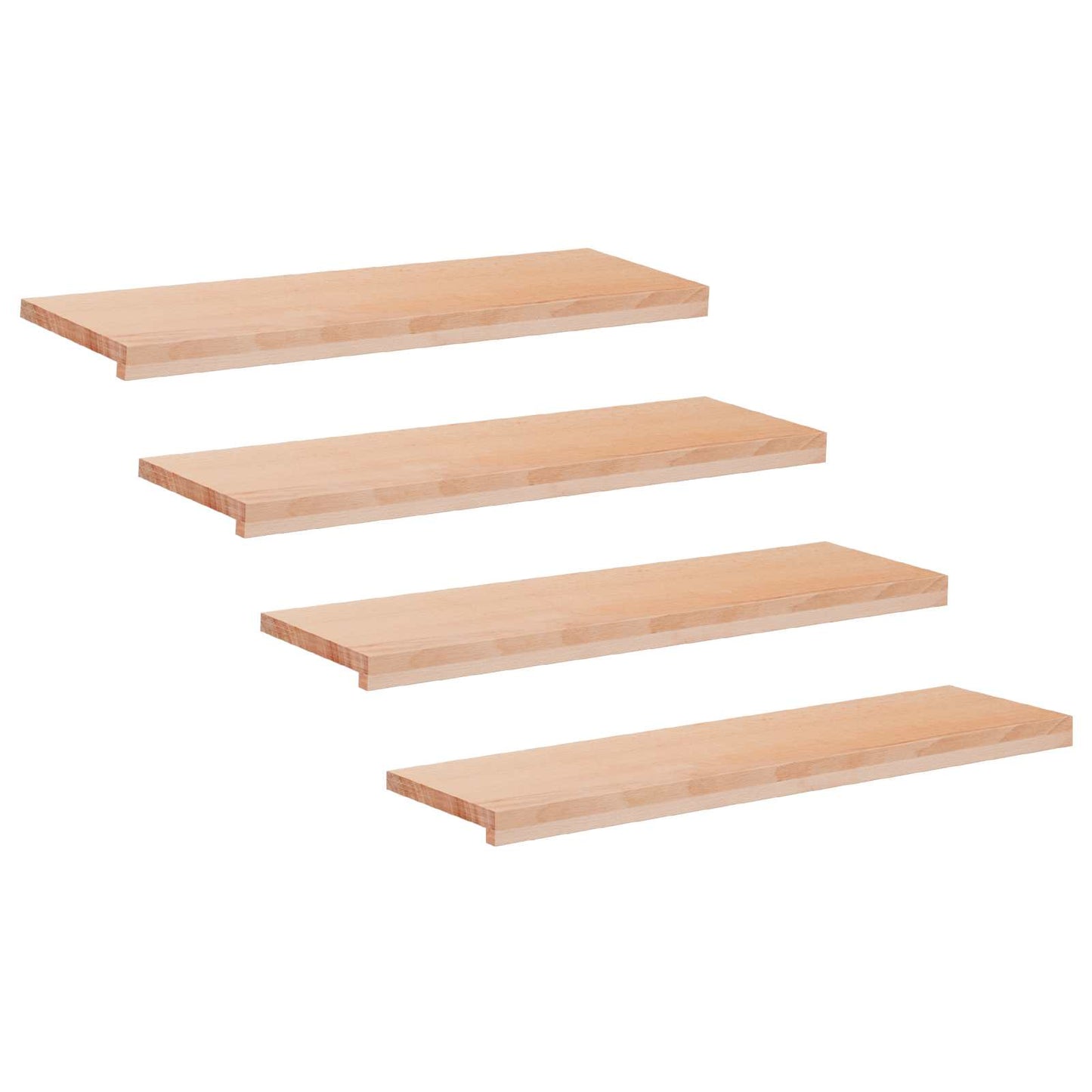 Trappetrin 4 stk. 100 x 25 x 2 cm Naturfarvet Solid bøg