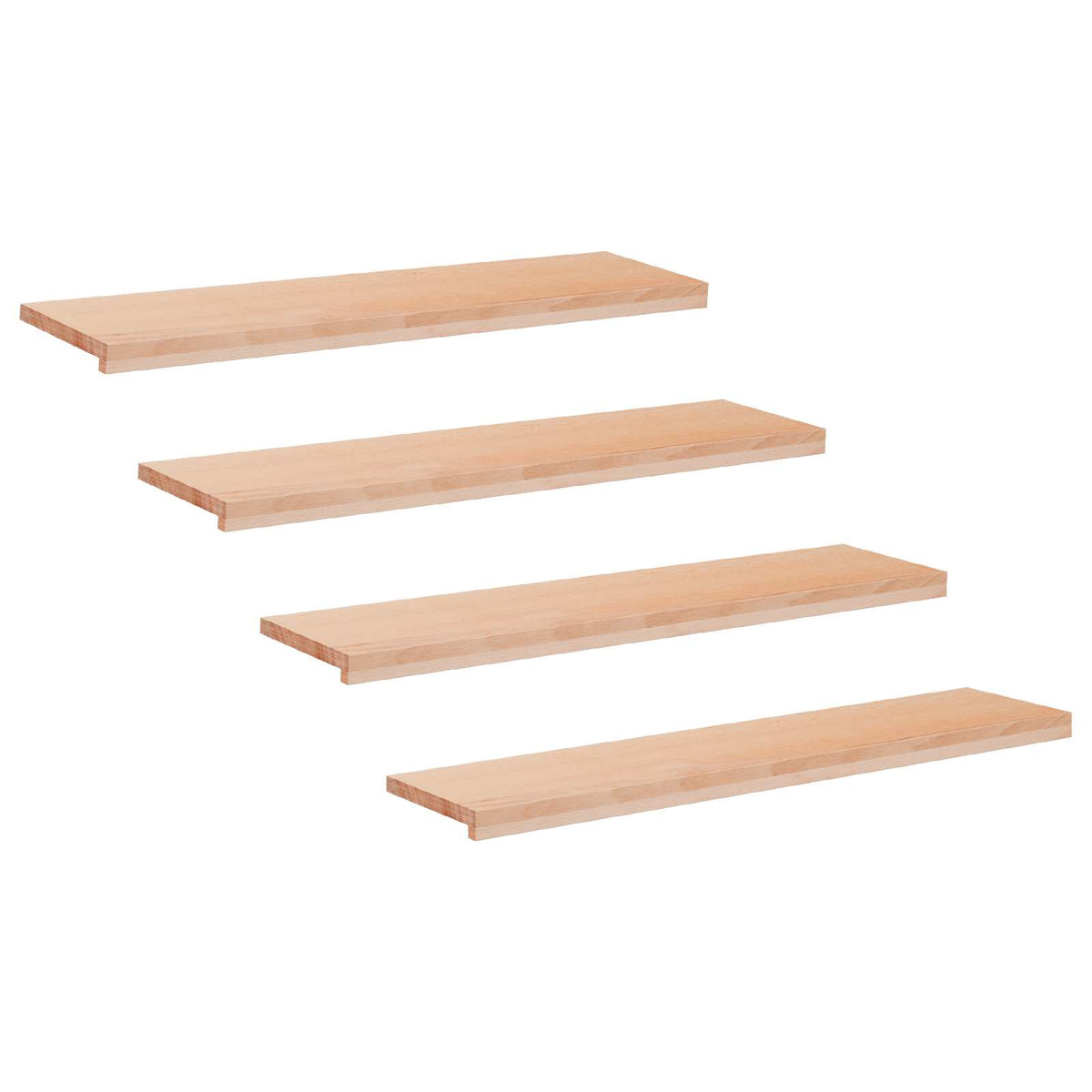 Trappetrin 4 stk. 110 x 25 x 2 cm Naturfarvet Solid bøg