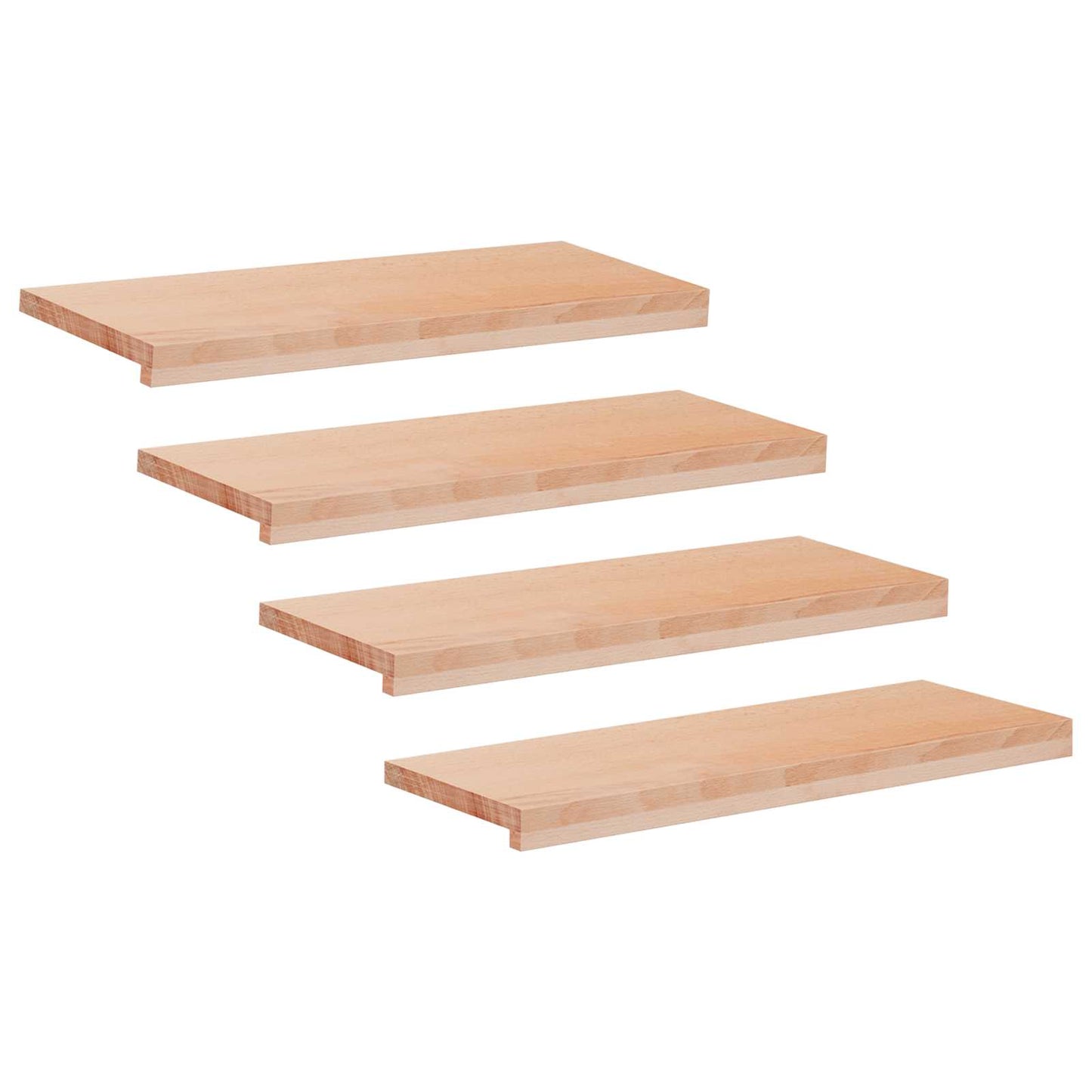 Trappetrin 4 stk. 80 x 30 x 2 cm Naturfarvet Solid bøg