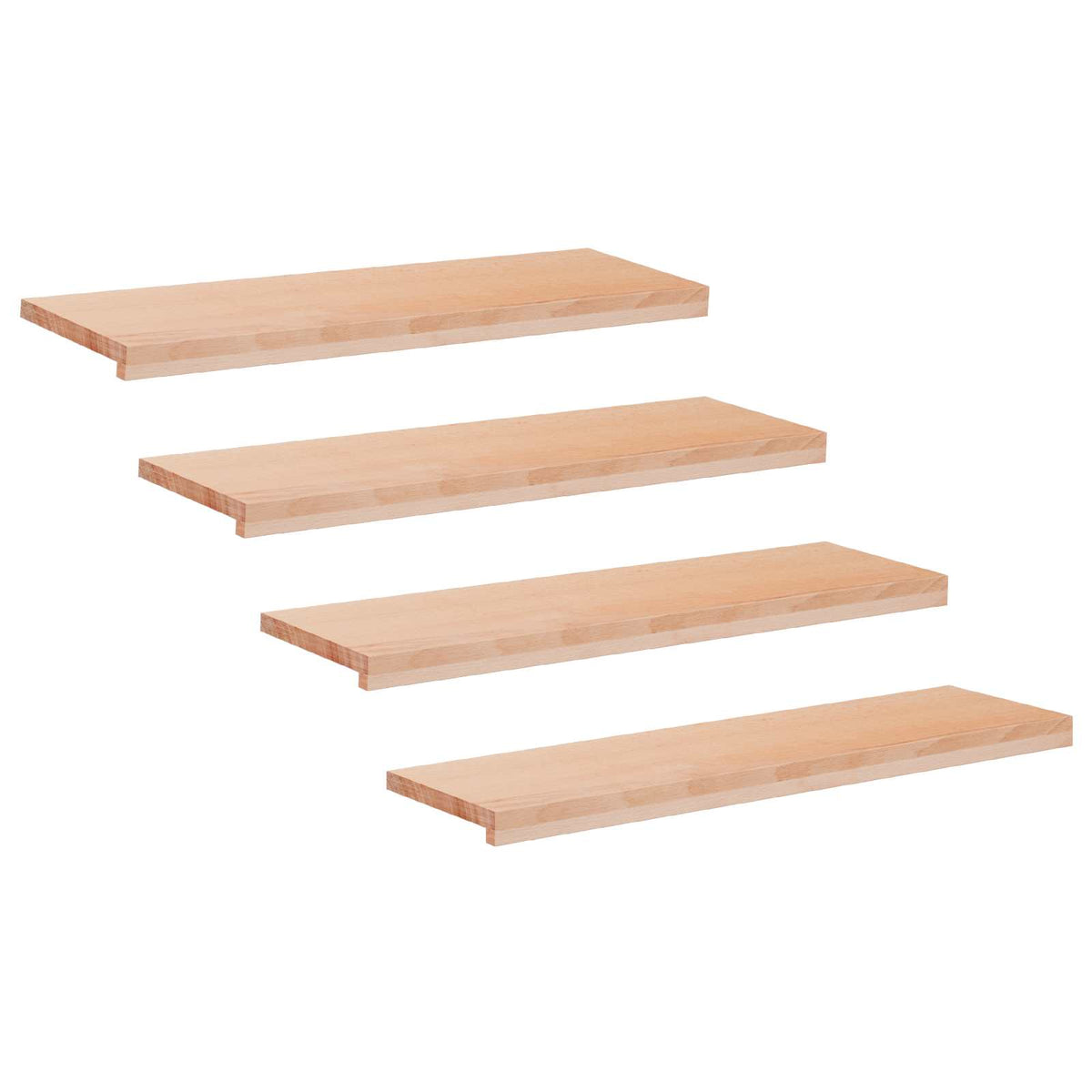 Trappetrin 4 stk. 100 x 30 x 2 cm Naturfarvet Solid bøg