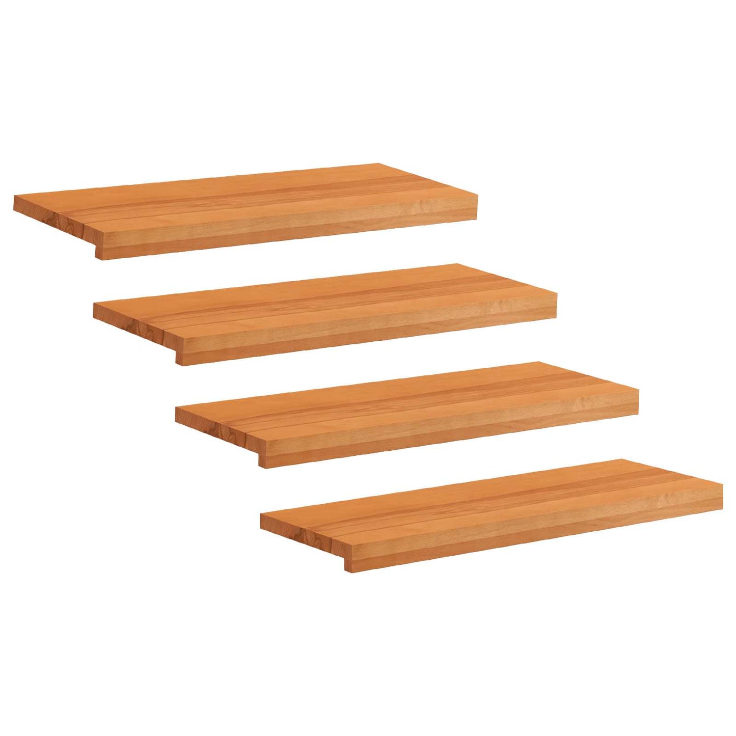 Trappetrin 4 stk. 80 x 30 x 2 cm Lys Brun Solid bøg
