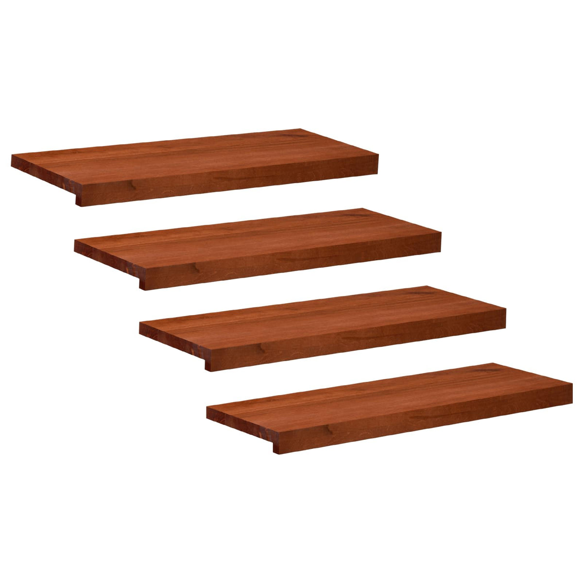Trappetrin 4 stk. 80 x 25 x 2 cm Brun Solid bøg