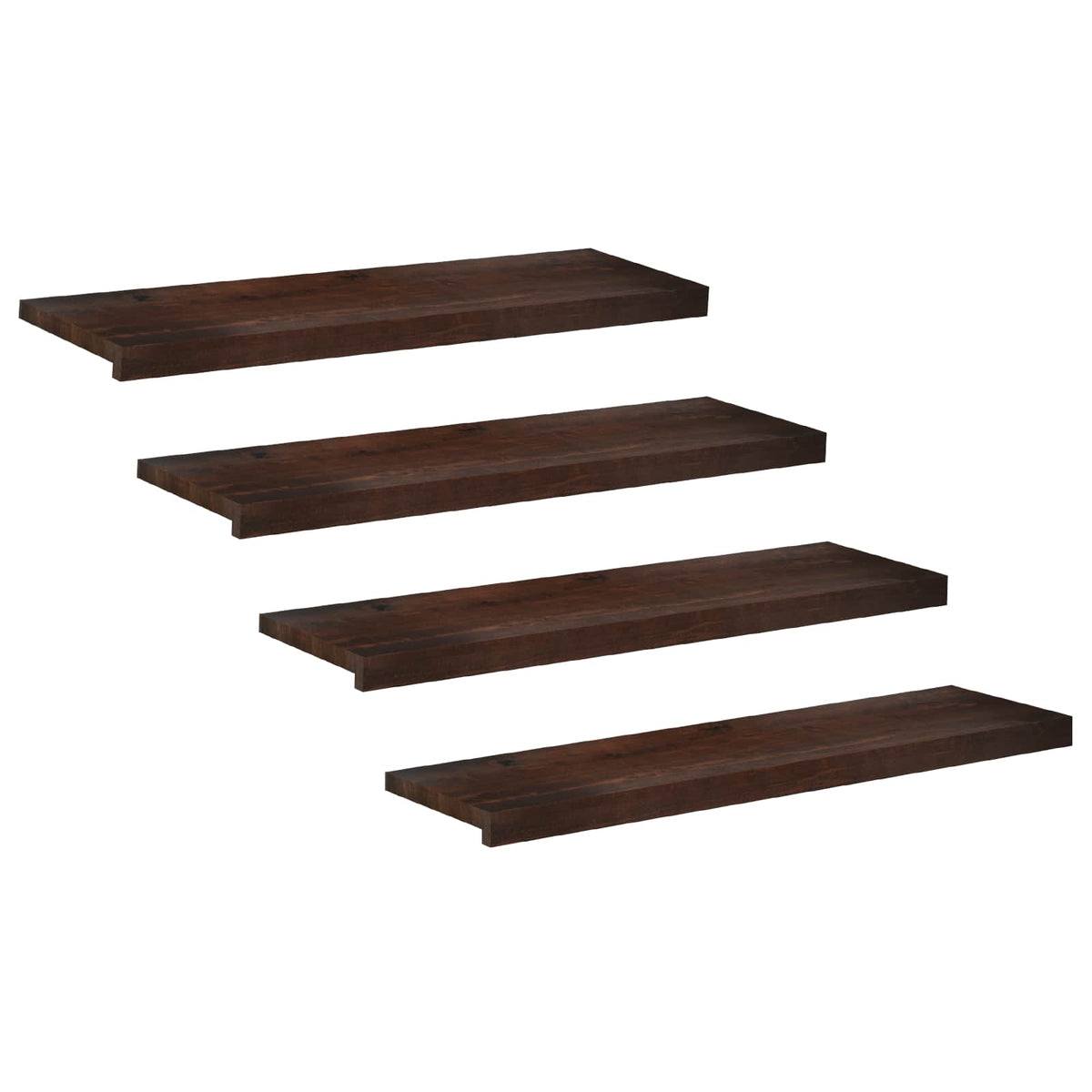 Trappetrin 4 stk. 90 x 30 x 2 cm Mørk Brun Solid bøg