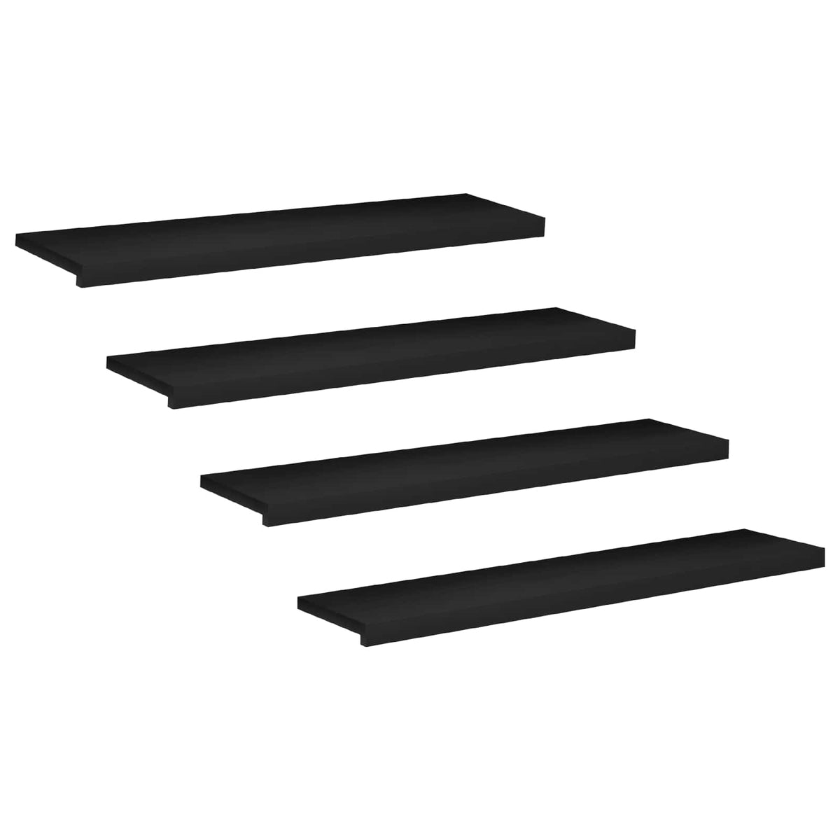 Trappetrin 4 stk. 120 x 25 x 2 cm Sort Solid bøg