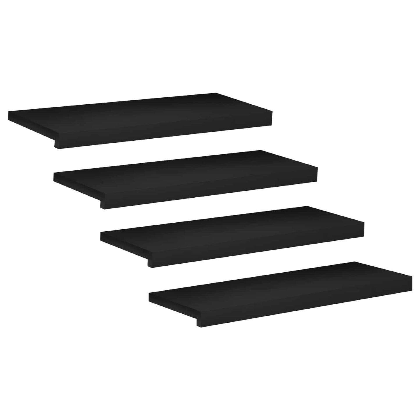 Trappetrin 4 stk. 80 x 30 x 2 cm Sort Solid bøg