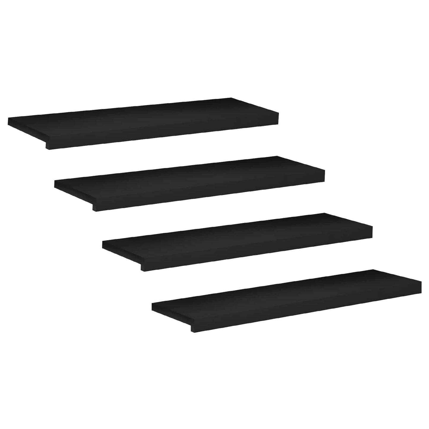 Trappetrin 4 stk. 90 x 30 x 2 cm Sort Solid bøg