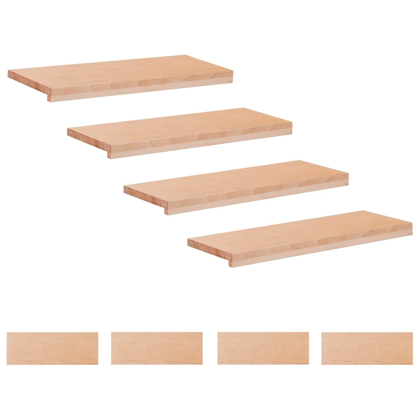 Trappetrin 8 stk. 70 x 25 x 2 cm Naturfarvet Solid bøg