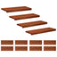Trappetrin 12 stk. 70 x 30 x 2 cm Brun Solid bøg