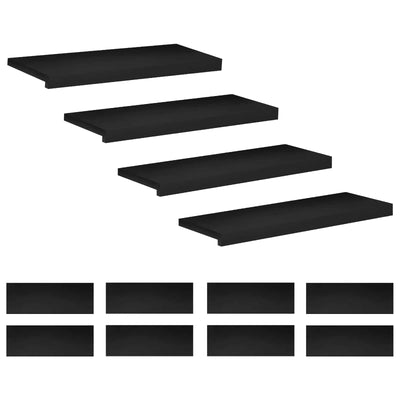 Trappetrin 12 stk. 80 x 30 x 2 cm Sort Solid bøg