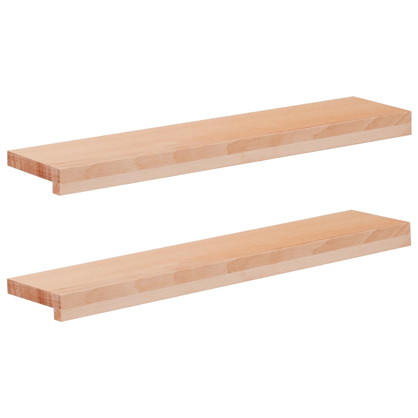 Vindueskarme 2 stk. Naturfarvet 80x 15 x 2 cm Solid bøg