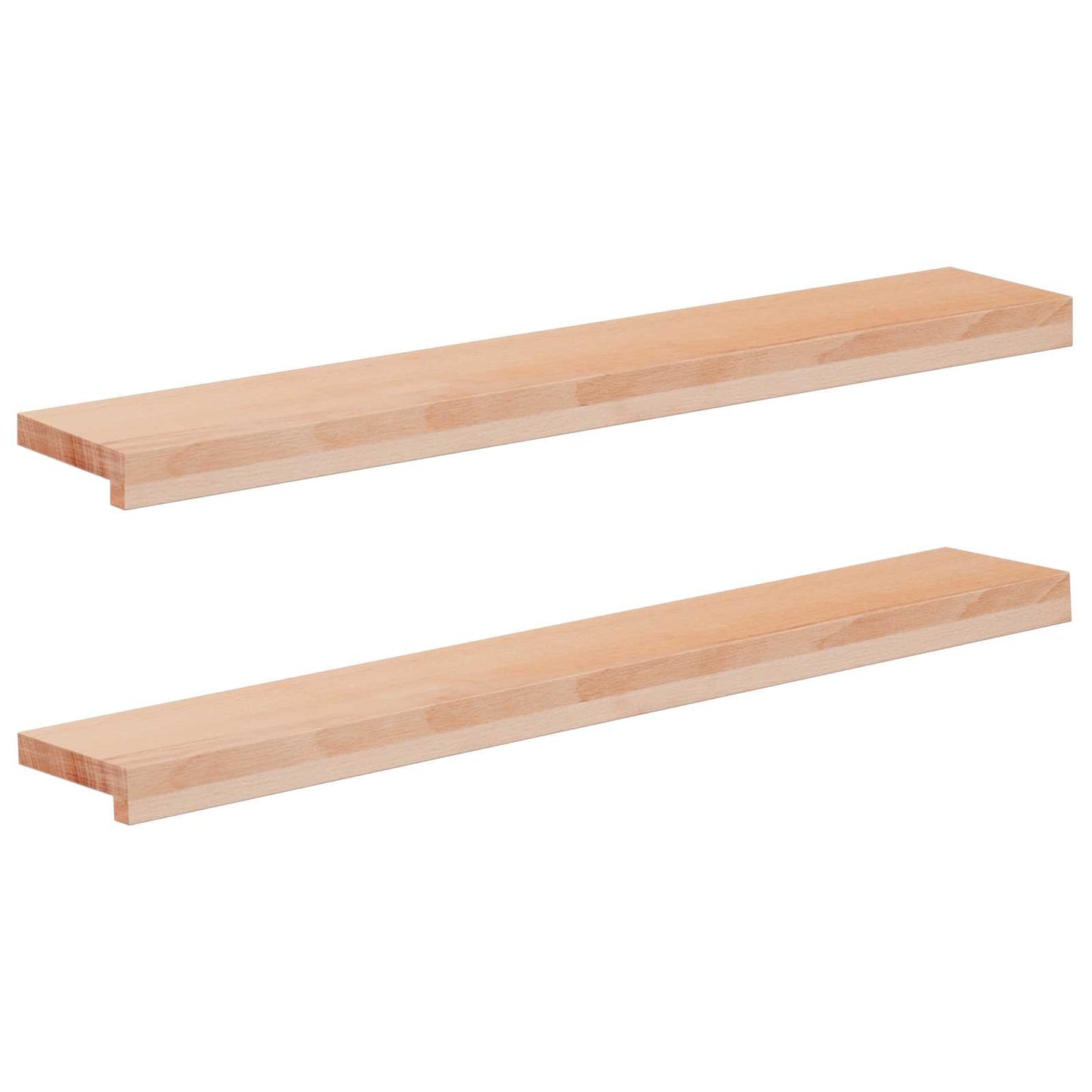 Vindueskarme 2 stk. Naturfarvet 90 x 15 x 2 cm Solid bøg