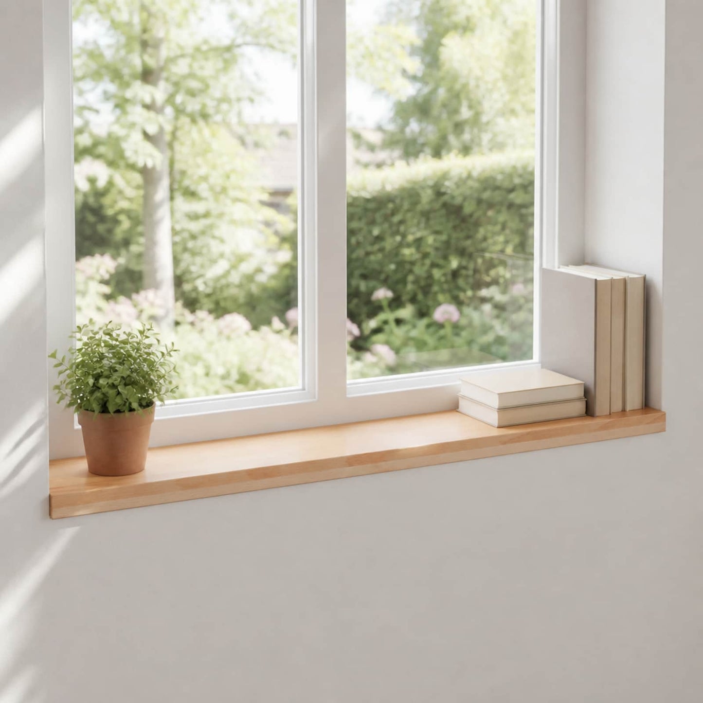 Vindueskarme 2 stk. Naturfarvet 70 x 20 x 2 cm Solid bøg