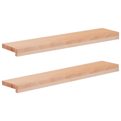 Vindueskarme 2 stk. Naturfarvet 70 x 20 x 2 cm Solid bøg