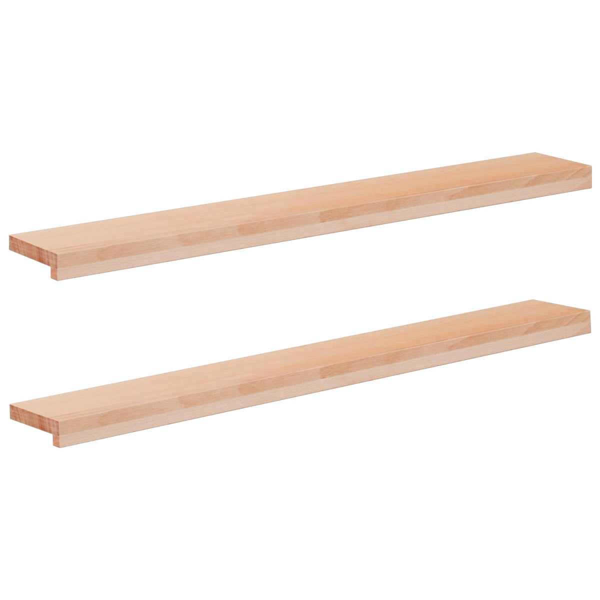 Vindueskarme 2 stk. Naturfarvet 110 x 20 x 2 cm Solid bøg