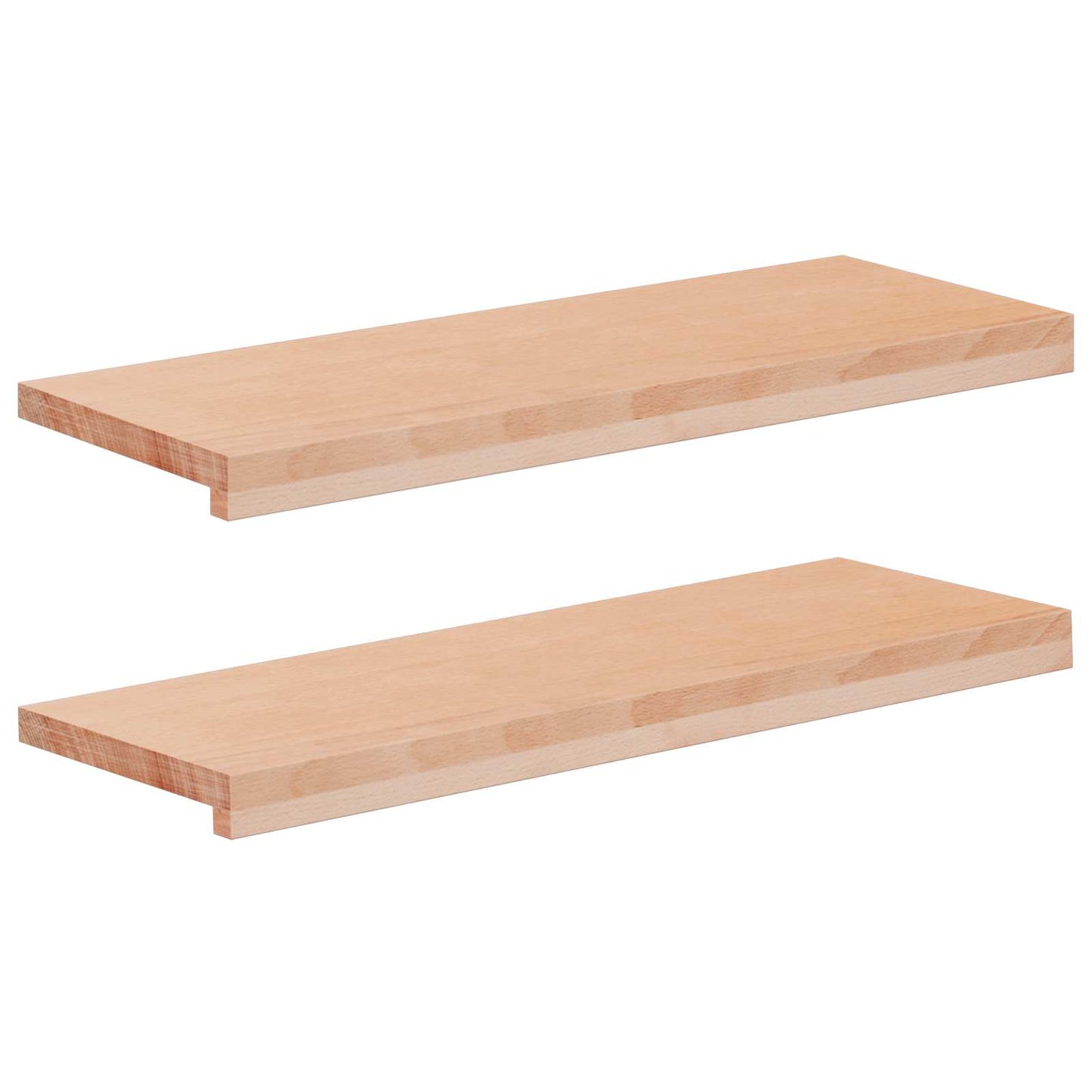 Vindueskarme 2 stk. Naturfarvet 80x 25 x 2 cm Solid bøg