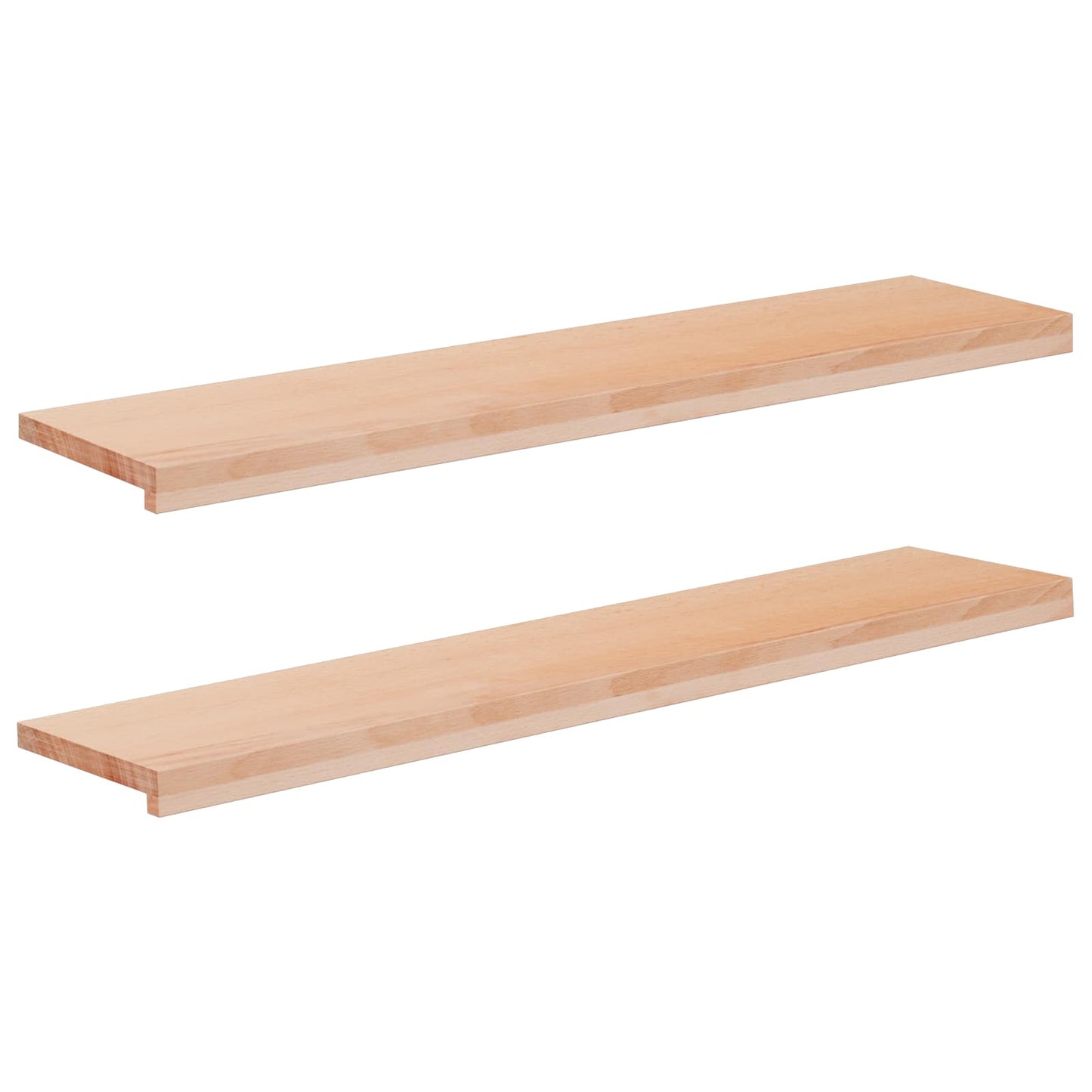 Vindueskarme 2 stk. Naturfarvet 110 x 25 x 2 cm Solid bøg