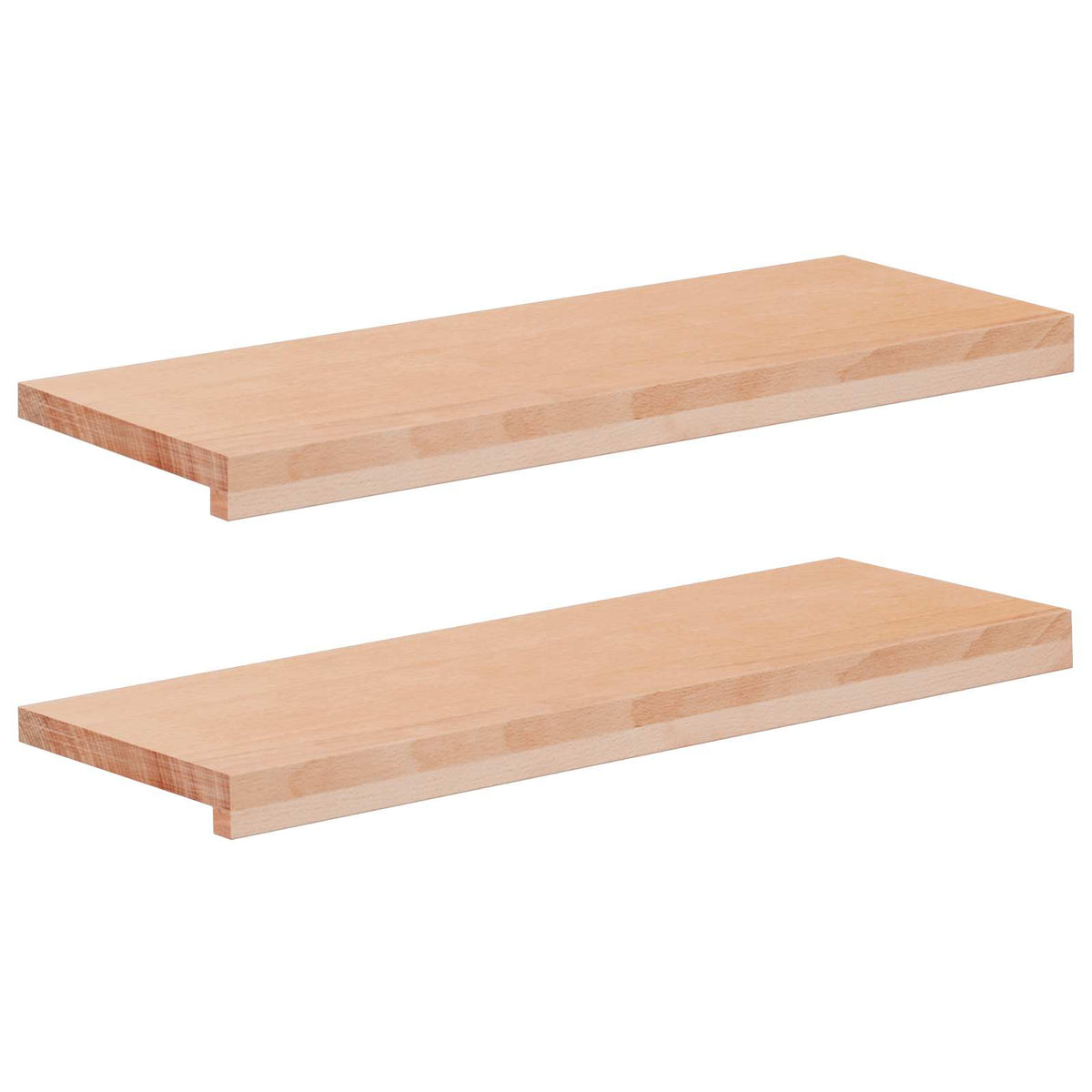 Vindueskarme 2 stk. Naturfarvet 80x 30 x 2 cm Solid bøg