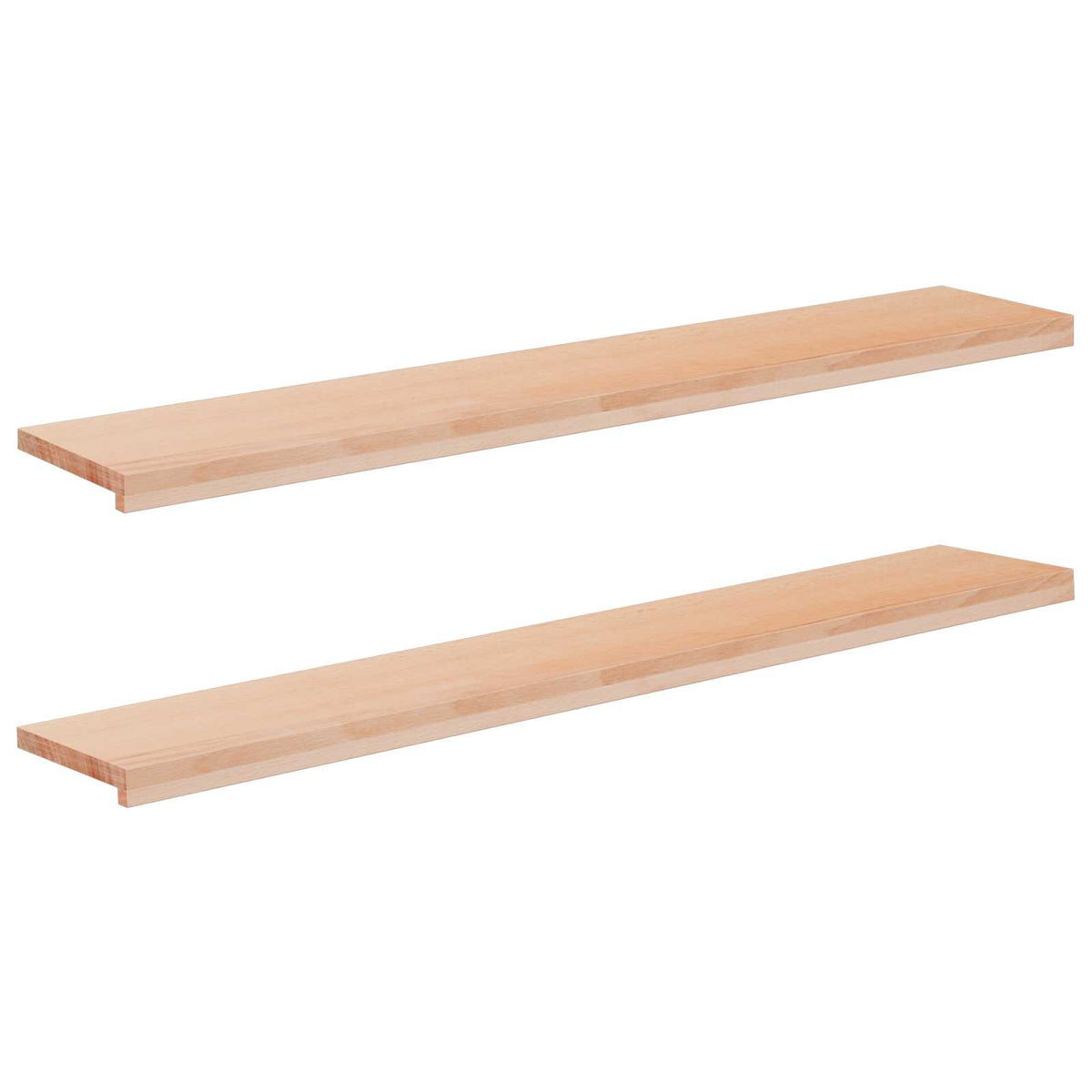Vindueskarme 2 stk. Naturfarvet 160 x 30 x 2 cm Solid bøg