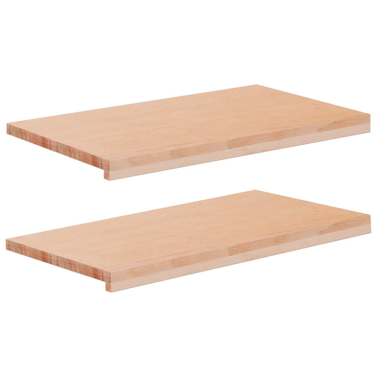 Vindueskarme 2 stk. Naturfarvet 80x 40 x 2 cm Solid bøg